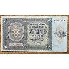 CROACIA 1941 BILLETE DE 100 KUNAS